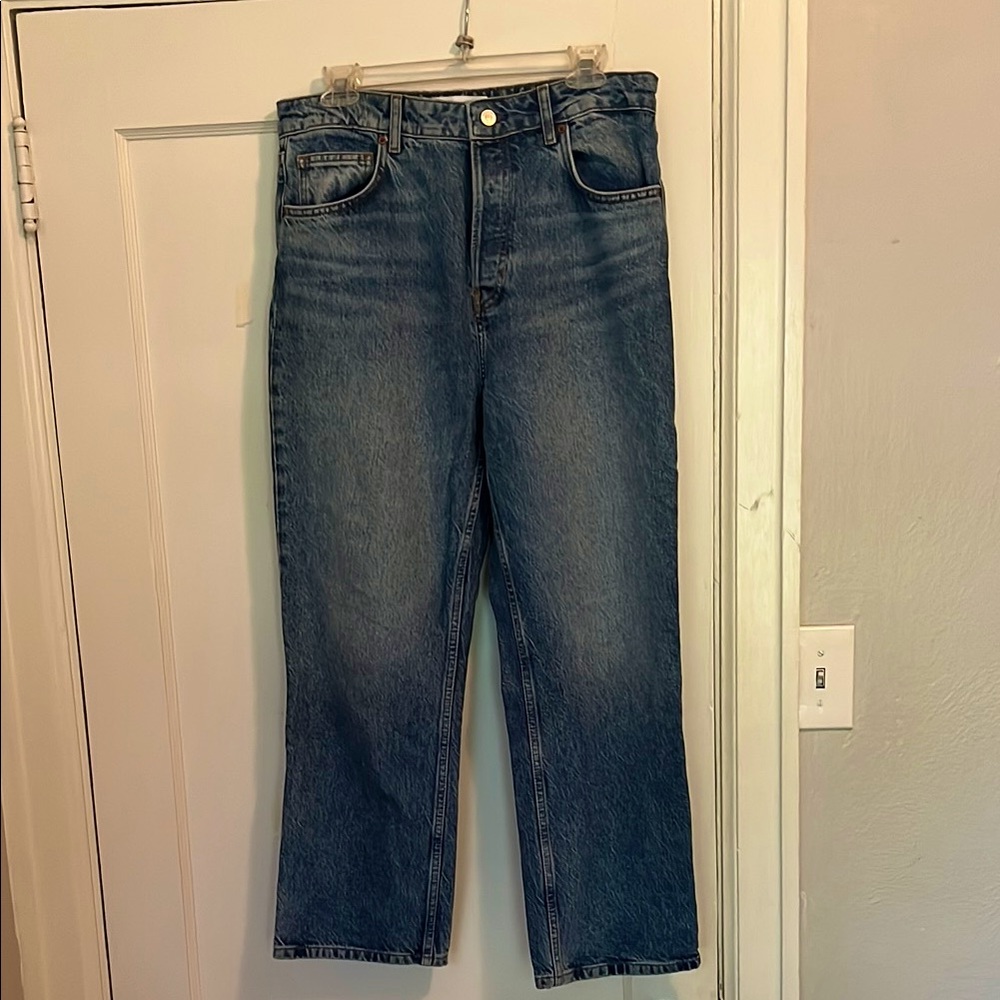 Reformation button fly straight jeans